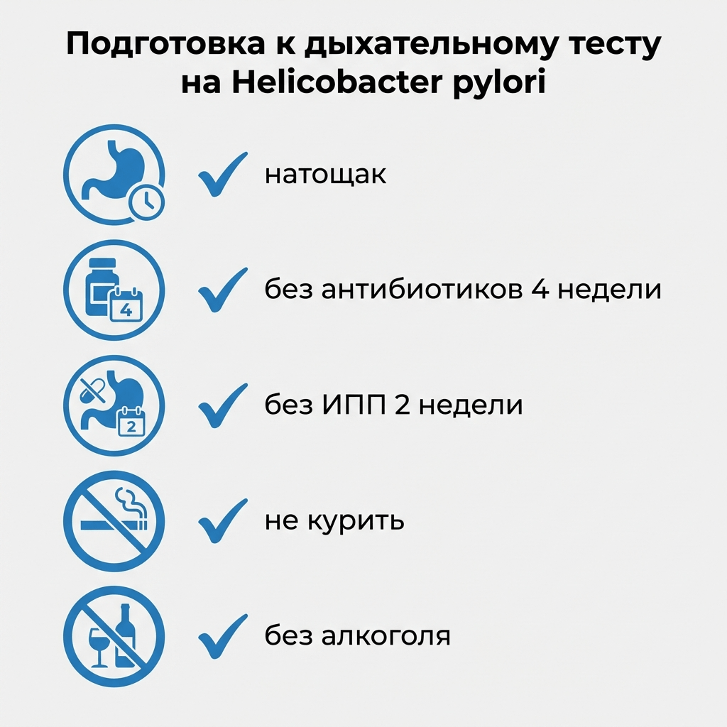 Подготовка пациента к анализу на хеликобактер пилори