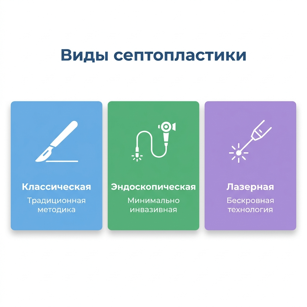 Виды септопластики — сравнение методов
