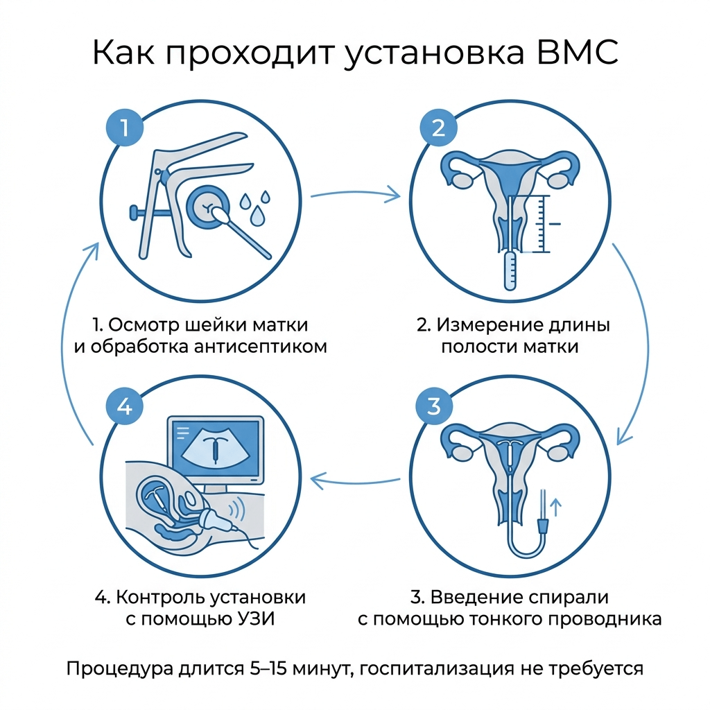 как проходит установка внутриматочной спирали