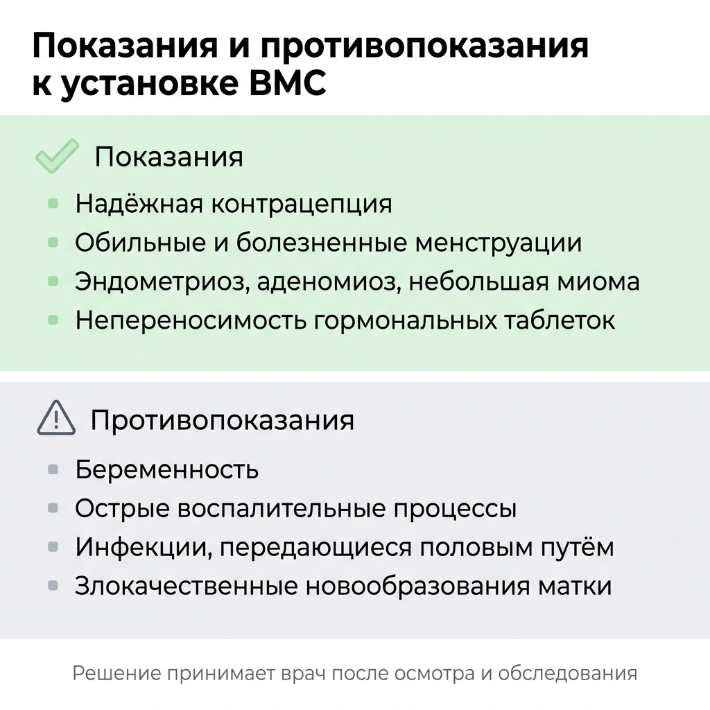 противопоказания к установке ВМС