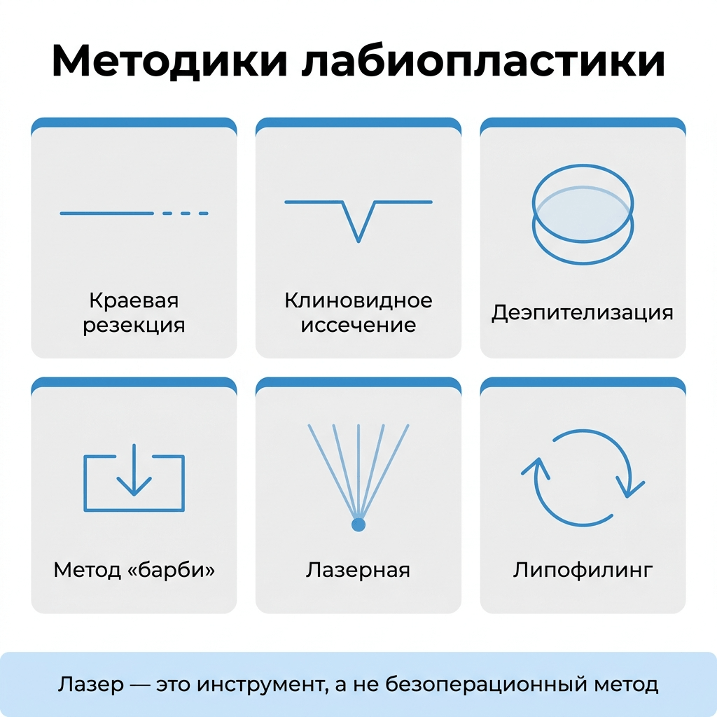 Виды и методики лабиопластики