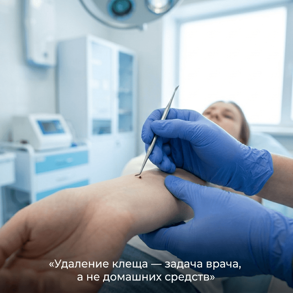 как хирург удаляет клеща в клинике