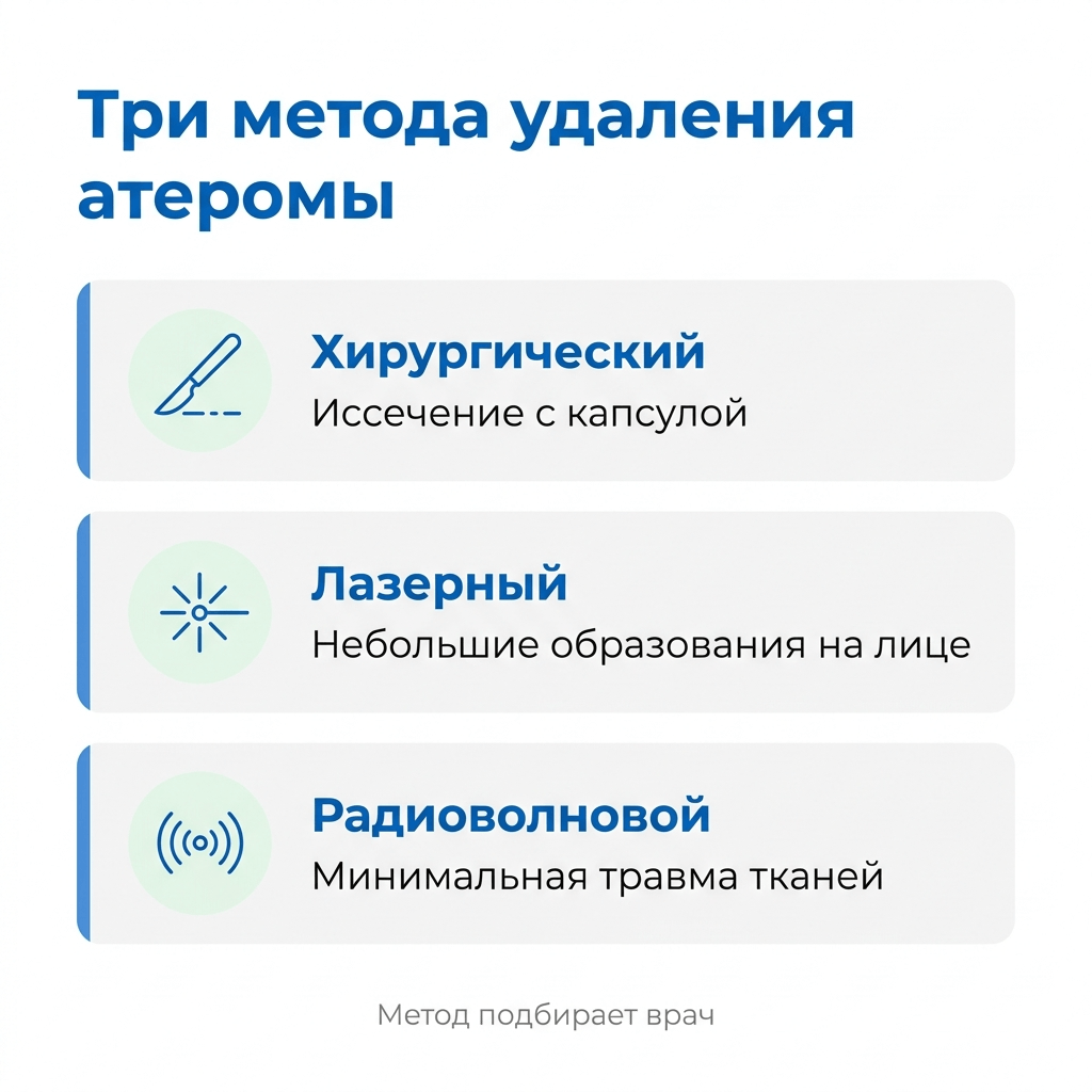 методы удаления атеромы