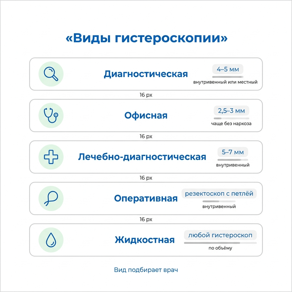 Виды гистероскопии