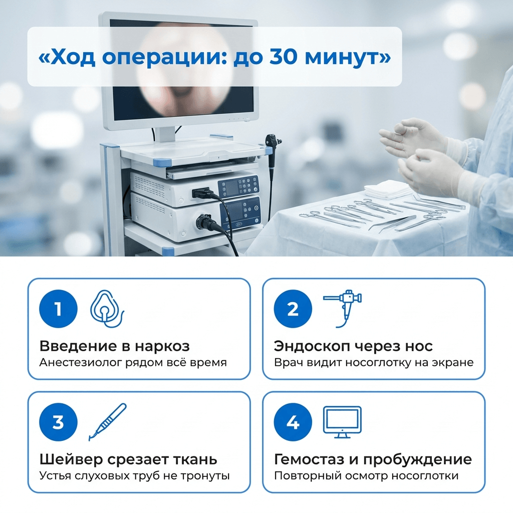 как проходит эндоскопическая аденотомия у детей