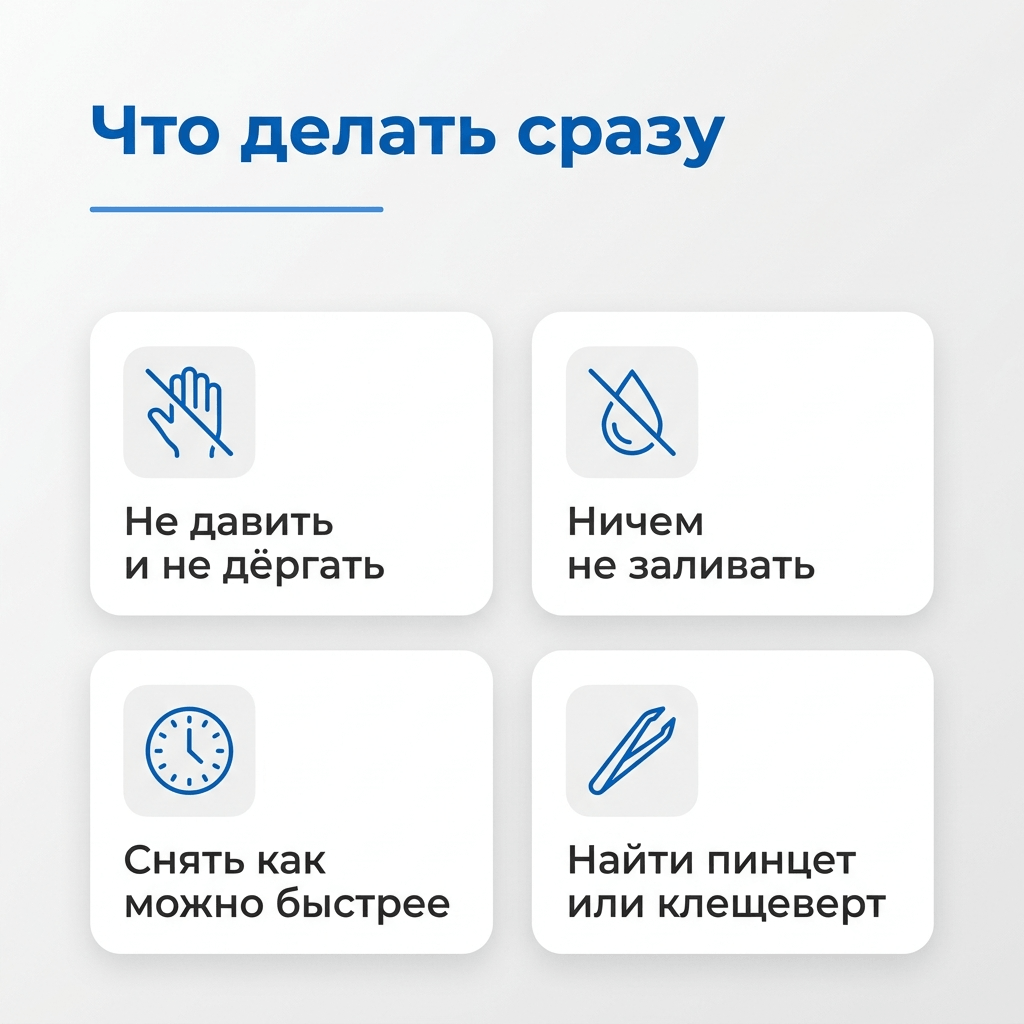 Что делать в первые минуты после укуса клеща