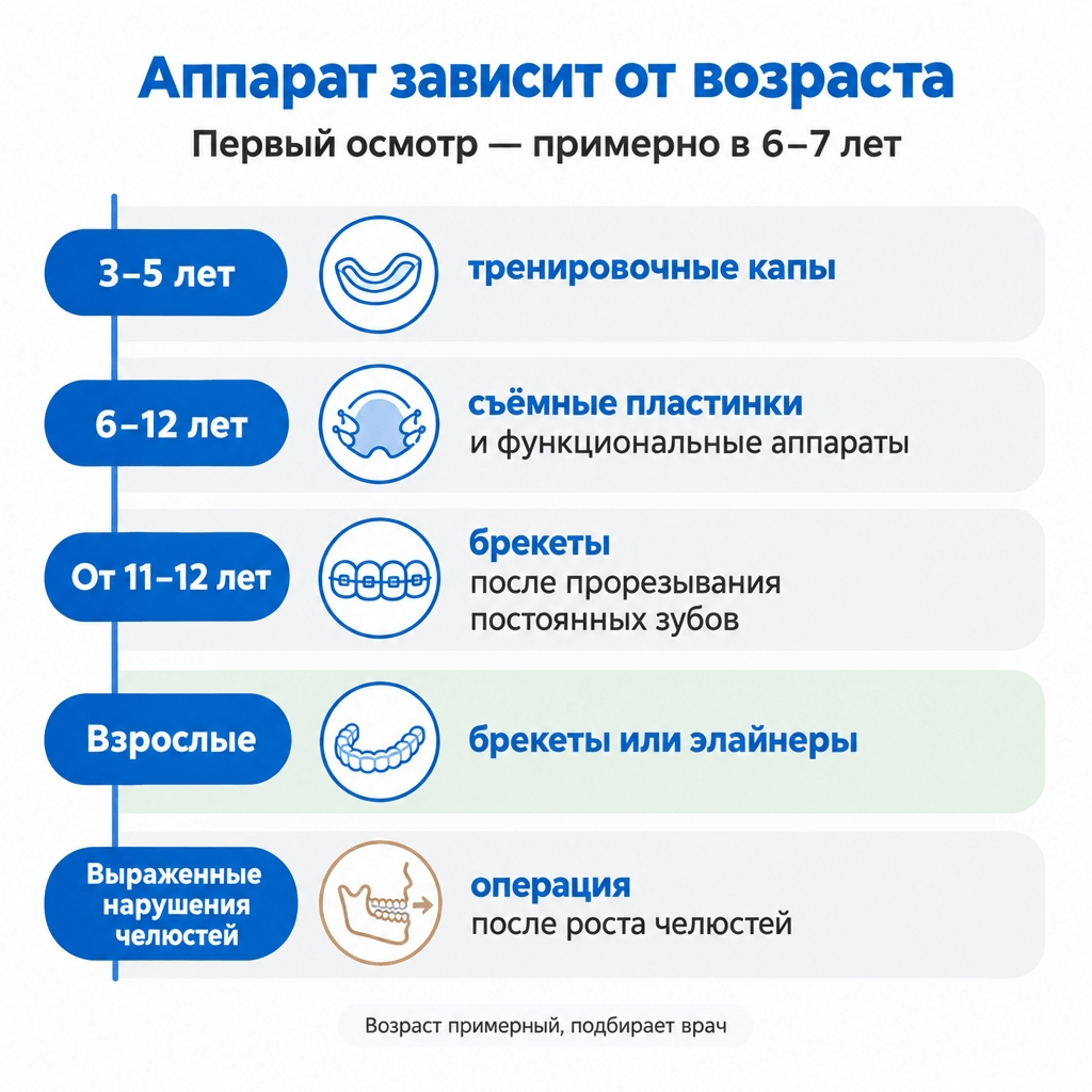 исправление прикуса у детей по возрасту